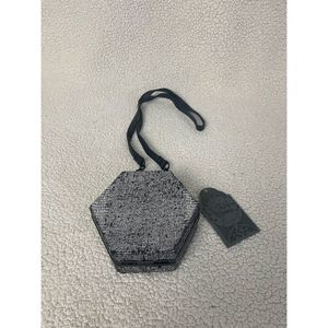 Women's Black Silver Crossbody SMALL Evening Sling Bag Sparkle Sling Bag